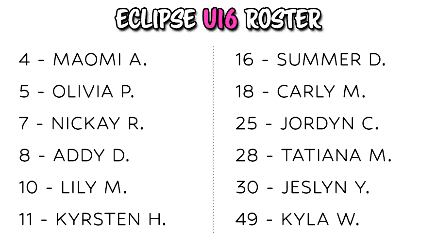 U16 Team Roster